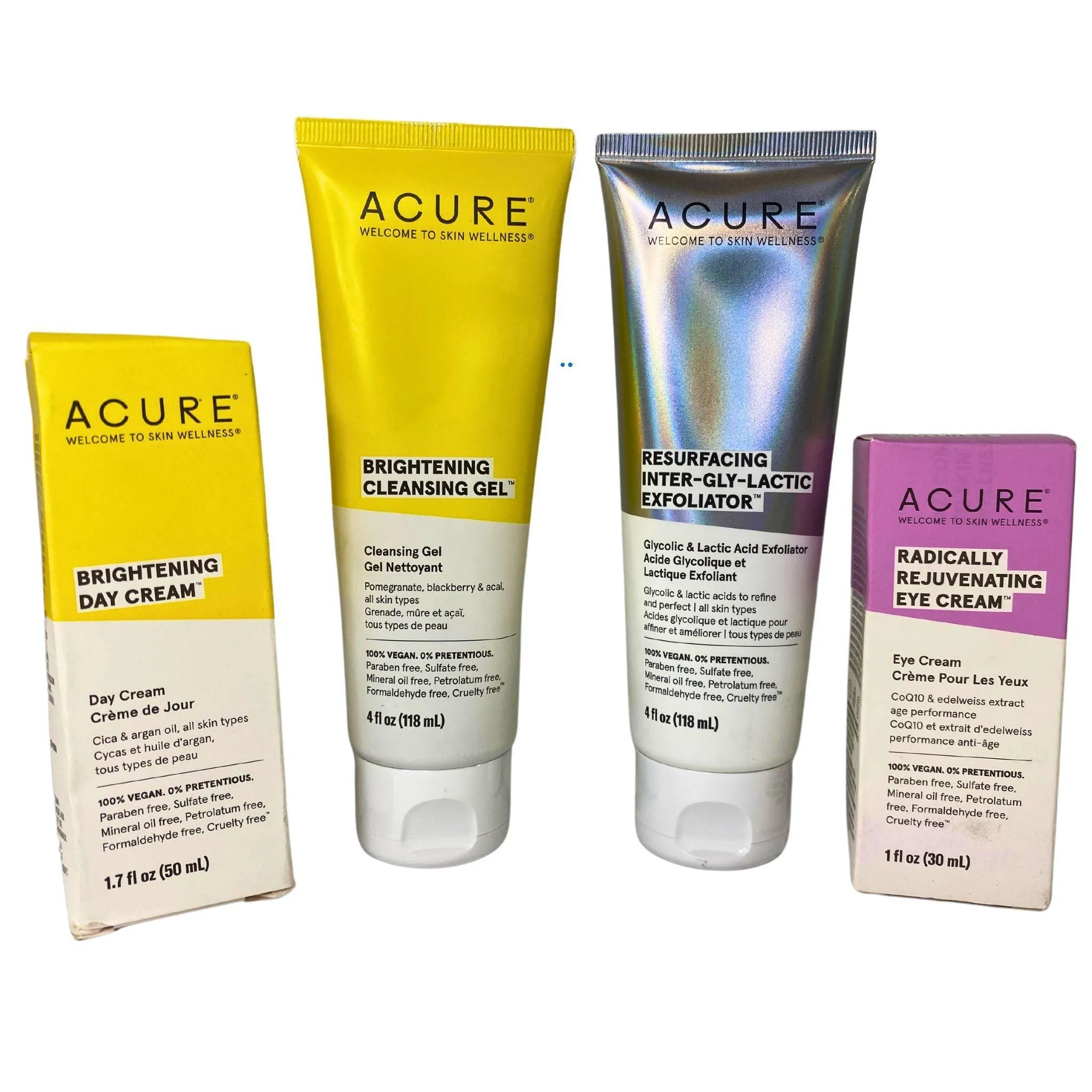 Acure Skincare Assorted Mix includes Brightening Day Cream , Eye Cream , Exfoliator (25 Pcs Lot)