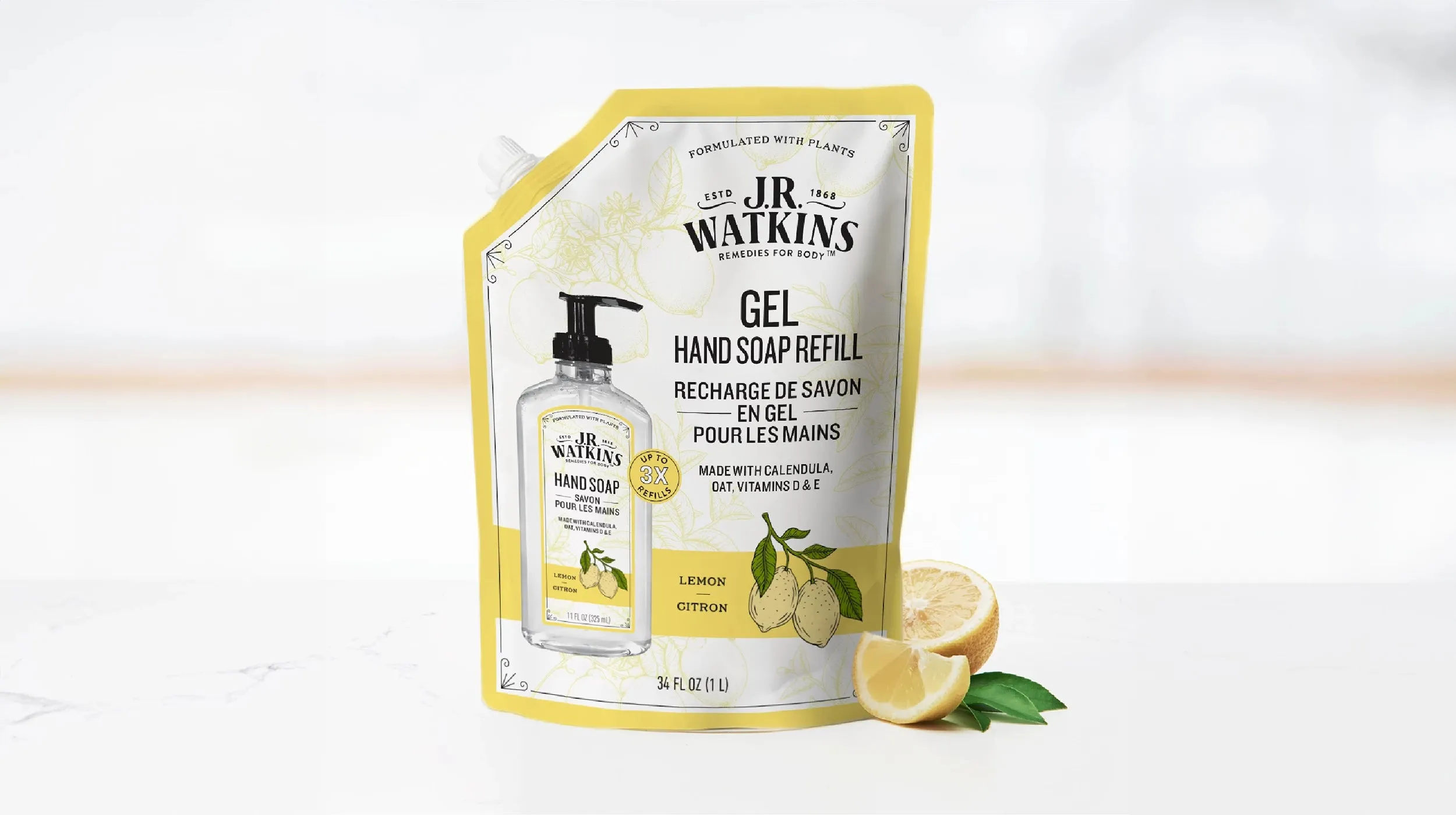 Hand Soap Gel Lemon 34floz Refill