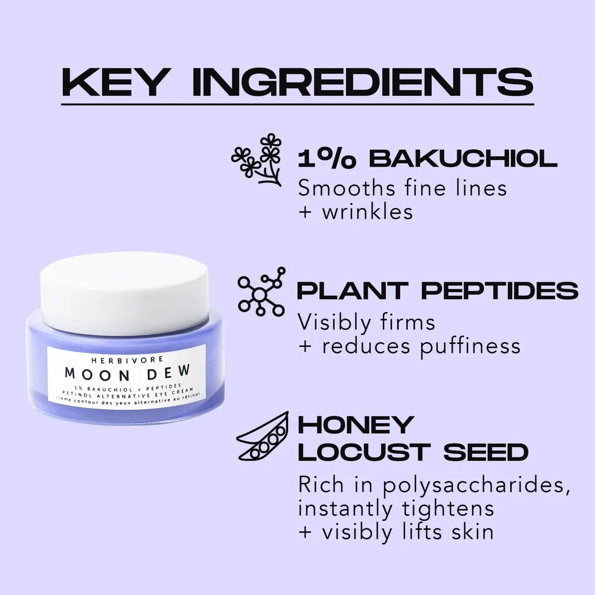 Moon Dew 1% Bakuchiol   Peptides Retinol Alternative Eye Cream
