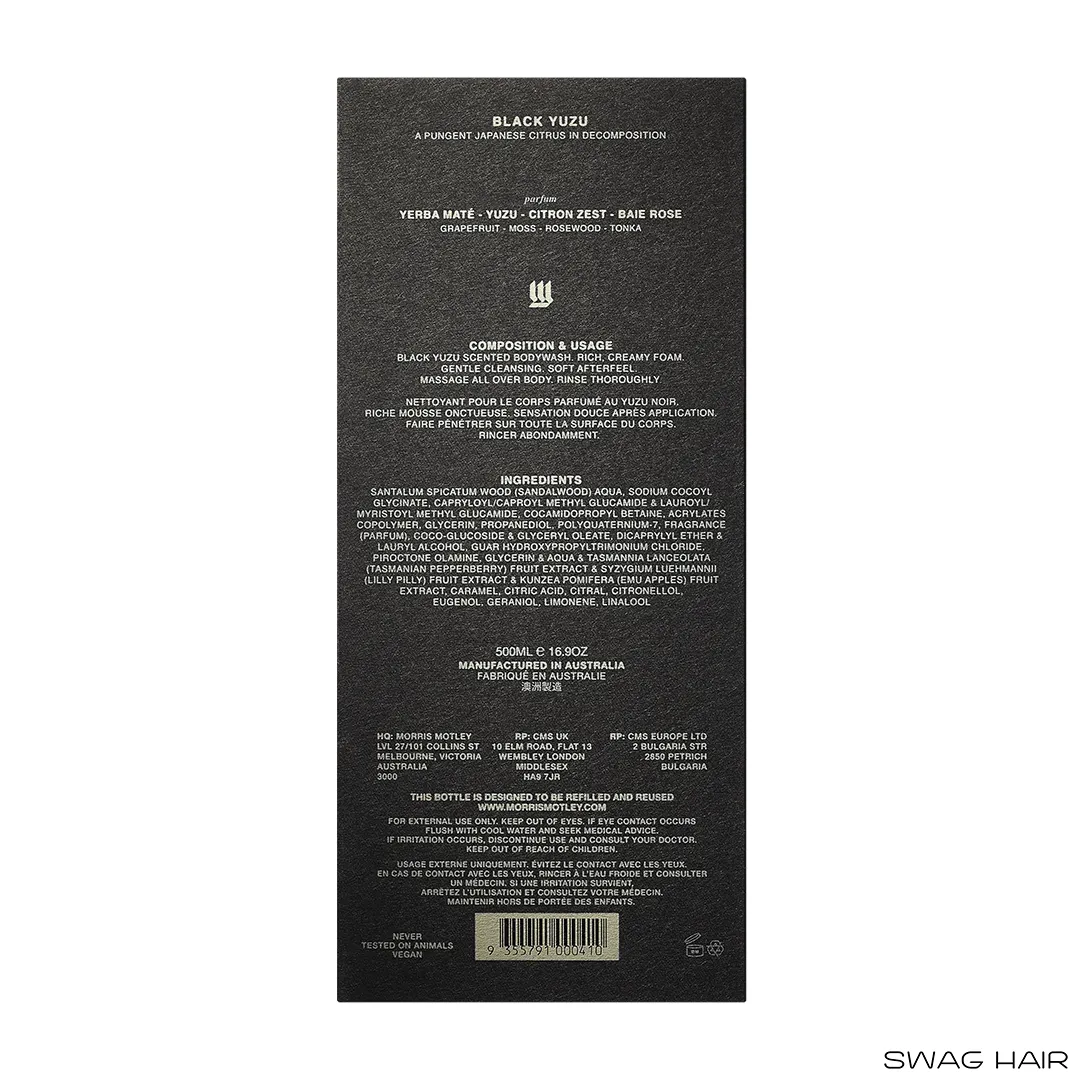 Morris Motley Black Yuzu Body Wash 柚子清香沐浴露