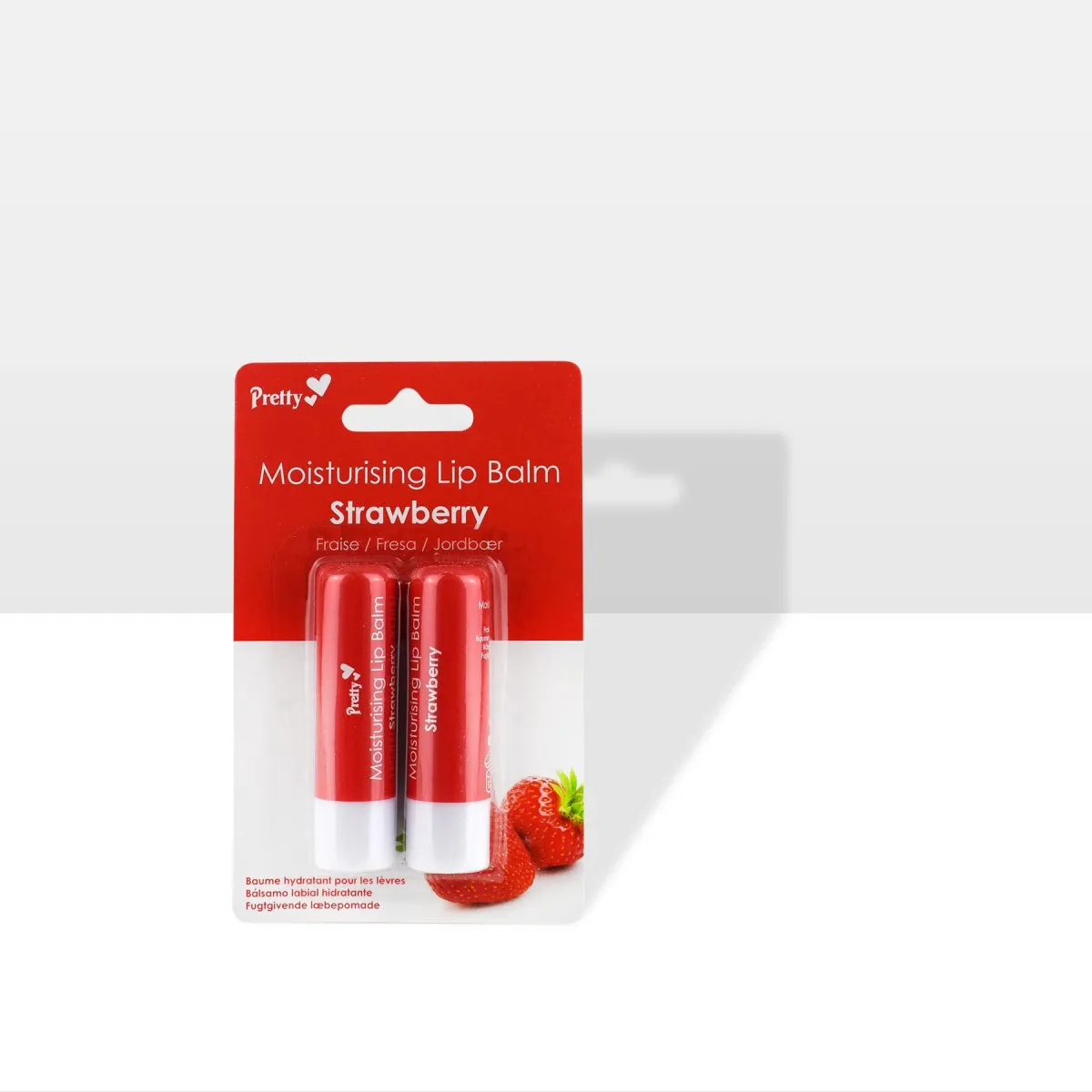 Pretty Moisturising Lip Balm Strawberry 2 Pack